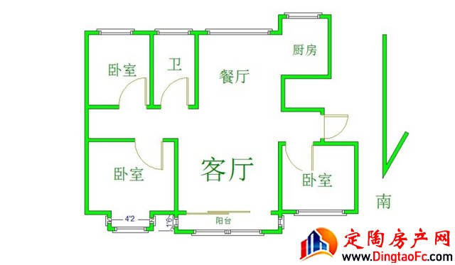 学府名都 3室2厅 115平米 毛坯 66.8万元