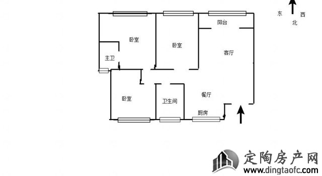 艺达凯旋城 3室2厅 118平米 毛坯 万元
